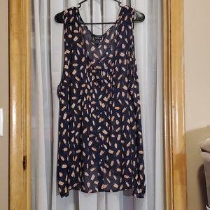 Navy blue with pink popsicles tank with split back